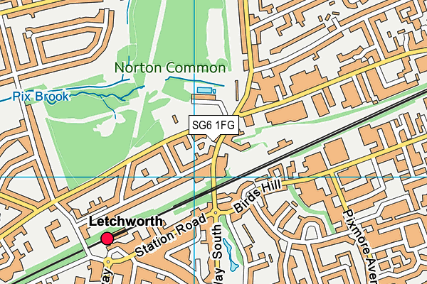 SG6 1FG map - OS VectorMap District (Ordnance Survey)