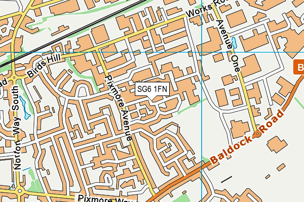 SG6 1FN map - OS VectorMap District (Ordnance Survey)