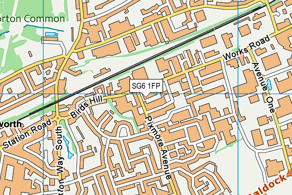 The Hub map (SG6 1FP) - OS VectorMap District (Ordnance Survey)