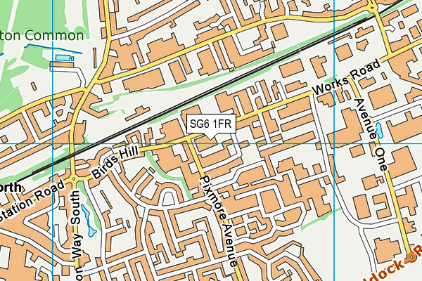 SG6 1FR map - OS VectorMap District (Ordnance Survey)