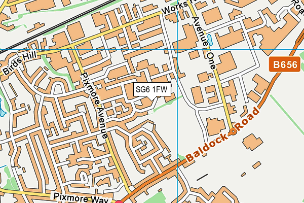 SG6 1FW map - OS VectorMap District (Ordnance Survey)