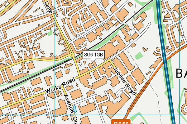 SG6 1GB map - OS VectorMap District (Ordnance Survey)