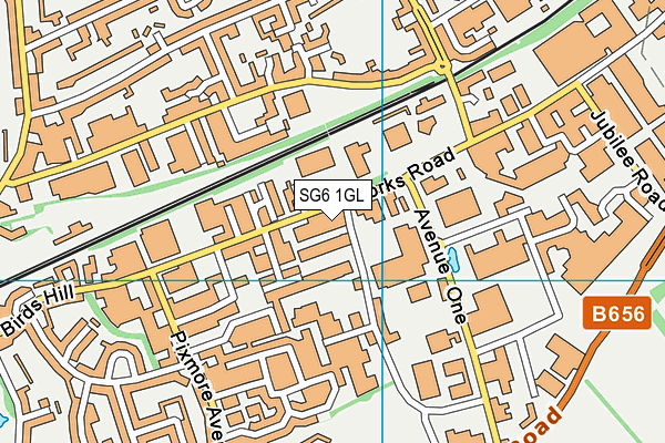 SG6 1GL map - OS VectorMap District (Ordnance Survey)