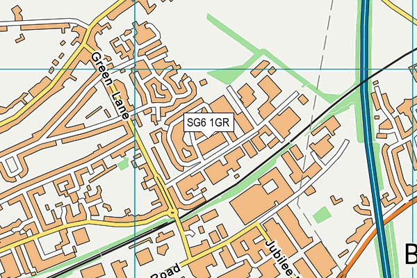 SG6 1GR map - OS VectorMap District (Ordnance Survey)