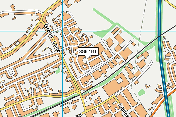 SG6 1GT map - OS VectorMap District (Ordnance Survey)