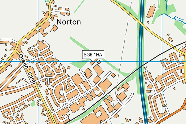 SG6 1HA map - OS VectorMap District (Ordnance Survey)