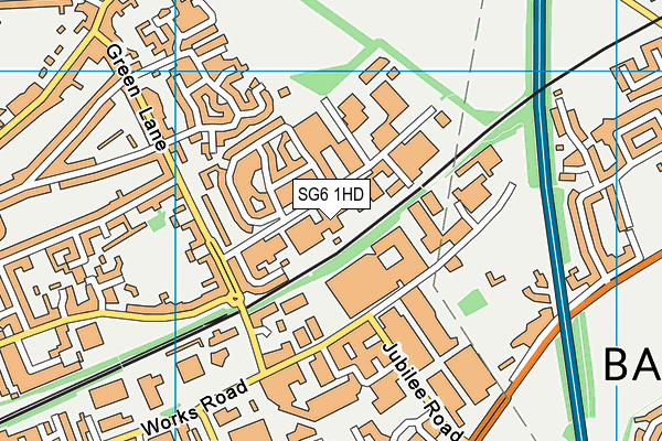 SG6 1HD map - OS VectorMap District (Ordnance Survey)
