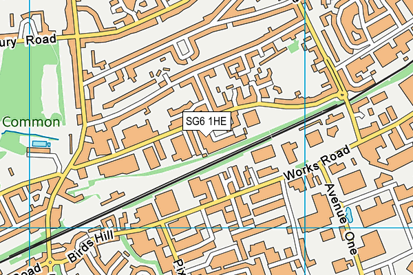 SG6 1HE map - OS VectorMap District (Ordnance Survey)