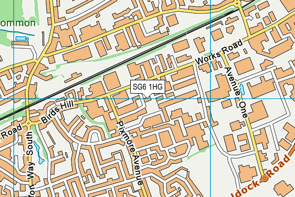 SG6 1HG map - OS VectorMap District (Ordnance Survey)