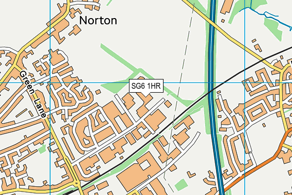 SG6 1HR map - OS VectorMap District (Ordnance Survey)
