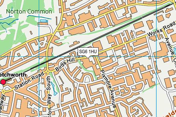 SG6 1HU map - OS VectorMap District (Ordnance Survey)