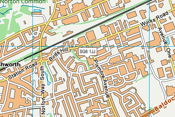 SG6 1JJ map - OS VectorMap District (Ordnance Survey)
