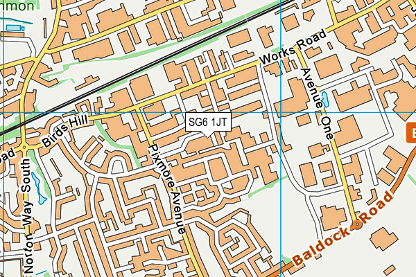 SG6 1JT map - OS VectorMap District (Ordnance Survey)