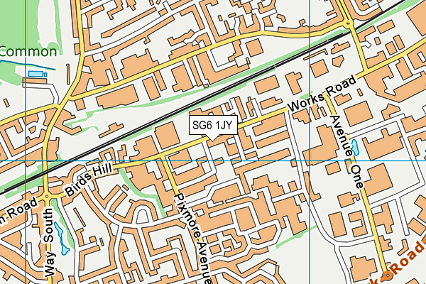 SG6 1JY map - OS VectorMap District (Ordnance Survey)