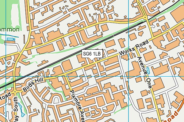 SG6 1LB map - OS VectorMap District (Ordnance Survey)
