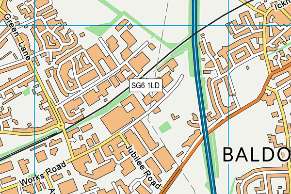 SG6 1LD map - OS VectorMap District (Ordnance Survey)