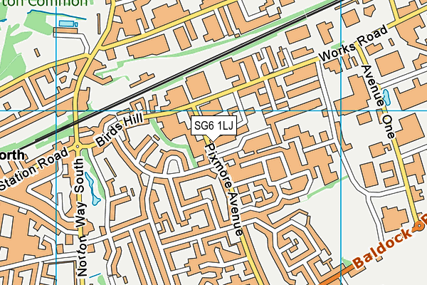 SG6 1LJ map - OS VectorMap District (Ordnance Survey)