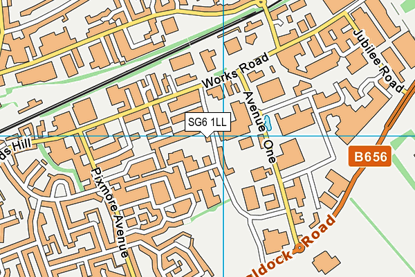 SG6 1LL map - OS VectorMap District (Ordnance Survey)