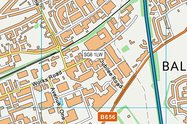 SG6 1LW map - OS VectorMap District (Ordnance Survey)