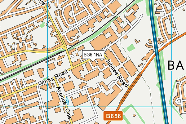 SG6 1NA map - OS VectorMap District (Ordnance Survey)