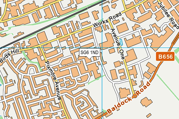 SG6 1ND map - OS VectorMap District (Ordnance Survey)