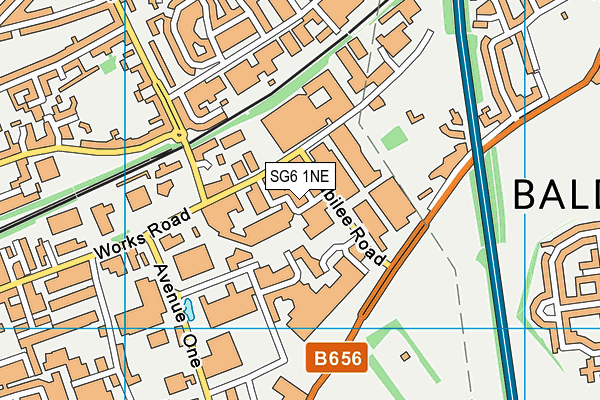 SG6 1NE map - OS VectorMap District (Ordnance Survey)