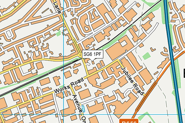 SG6 1PF map - OS VectorMap District (Ordnance Survey)