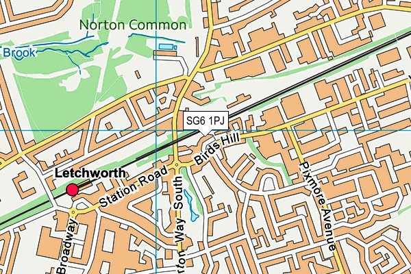 SG6 1PJ map - OS VectorMap District (Ordnance Survey)