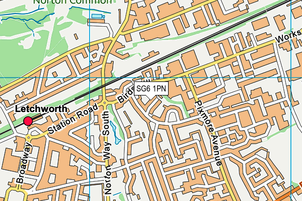 SG6 1PN map - OS VectorMap District (Ordnance Survey)