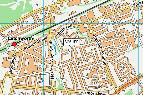 SG6 1PP map - OS VectorMap District (Ordnance Survey)