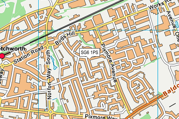 SG6 1PS map - OS VectorMap District (Ordnance Survey)