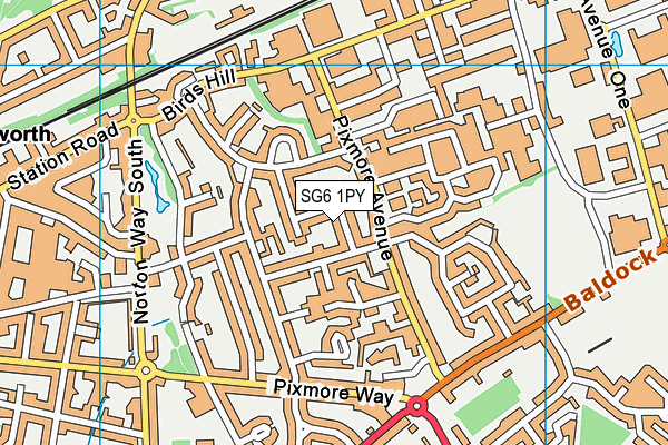 SG6 1PY map - OS VectorMap District (Ordnance Survey)