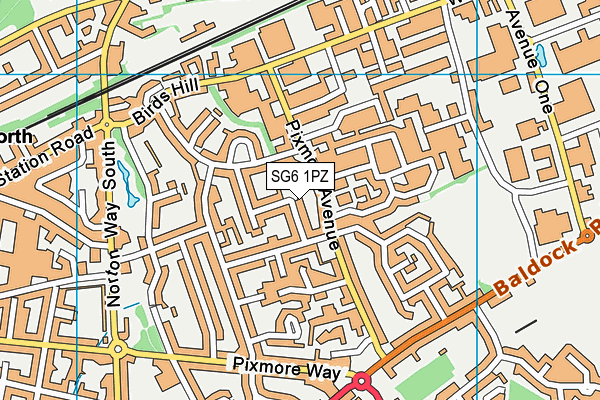 SG6 1PZ map - OS VectorMap District (Ordnance Survey)