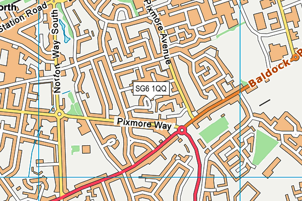 SG6 1QQ map - OS VectorMap District (Ordnance Survey)