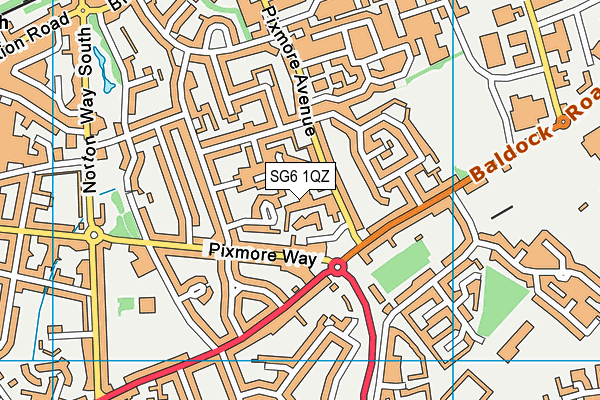 SG6 1QZ map - OS VectorMap District (Ordnance Survey)