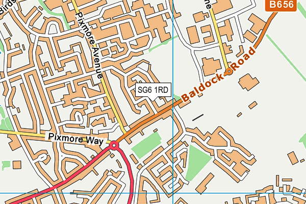 SG6 1RD map - OS VectorMap District (Ordnance Survey)