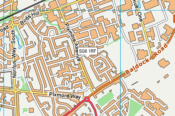 SG6 1RF map - OS VectorMap District (Ordnance Survey)