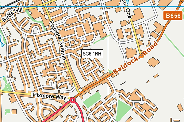 SG6 1RH map - OS VectorMap District (Ordnance Survey)