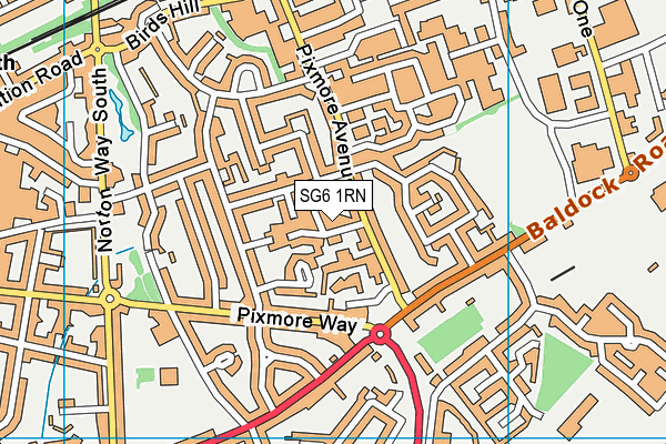 SG6 1RN map - OS VectorMap District (Ordnance Survey)