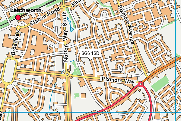 SG6 1SD map - OS VectorMap District (Ordnance Survey)