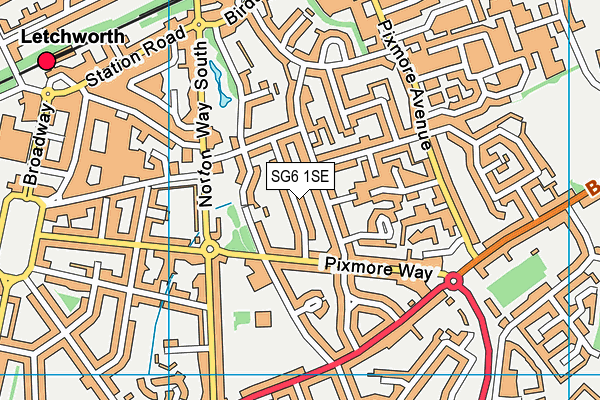 SG6 1SE map - OS VectorMap District (Ordnance Survey)