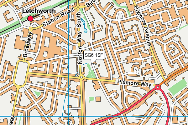 SG6 1SF map - OS VectorMap District (Ordnance Survey)