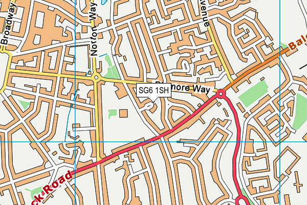 SG6 1SH map - OS VectorMap District (Ordnance Survey)