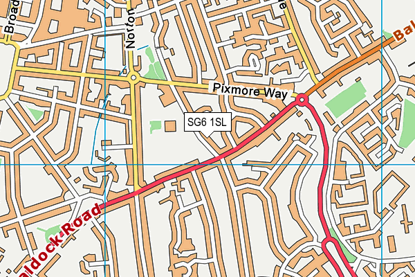 SG6 1SL map - OS VectorMap District (Ordnance Survey)