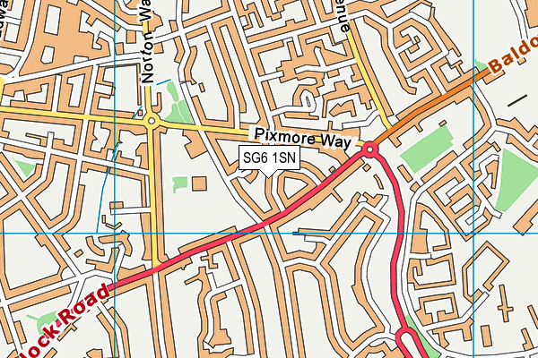 SG6 1SN map - OS VectorMap District (Ordnance Survey)