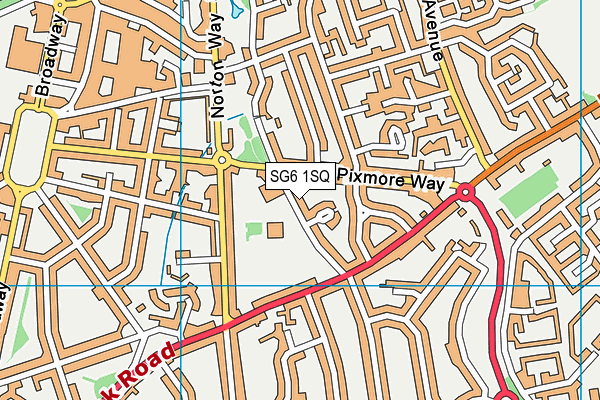 SG6 1SQ map - OS VectorMap District (Ordnance Survey)