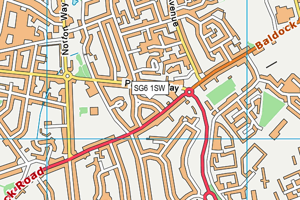 SG6 1SW map - OS VectorMap District (Ordnance Survey)