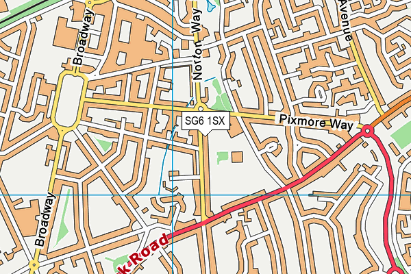 SG6 1SX map - OS VectorMap District (Ordnance Survey)