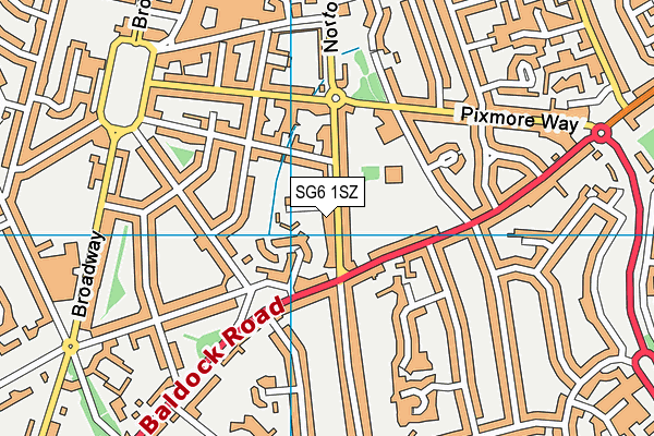 SG6 1SZ map - OS VectorMap District (Ordnance Survey)