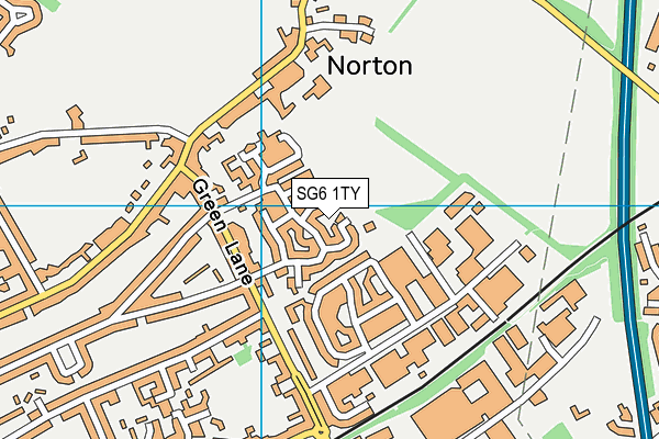 SG6 1TY map - OS VectorMap District (Ordnance Survey)